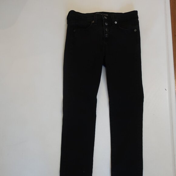 Womens Veronica Beard Black Wash Raven Button-Fly Closure 10" Skinny Jeans 24 - Picture 2 of 14